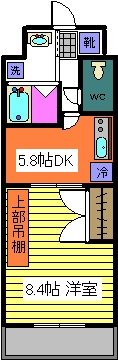 Residence-Cosmo 間取図(1DK)