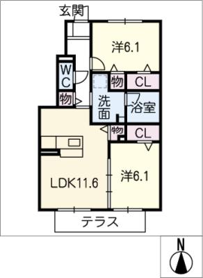 ヒルズ明が丘　Ⅱ 間取り