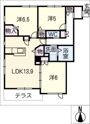 クレール幸川 間取り