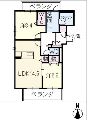シャーメゾン茶屋ヶ坂 間取り