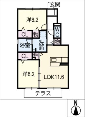 ヒルズ明が丘　Ⅱ 間取り