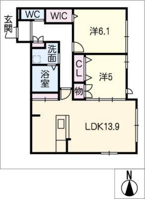 Ｂｅｌｌ　Ｔｒｅｅｓ　藤ヶ丘 間取り