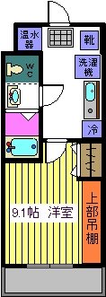 フィール城北 間取図9.1帖（北東向き）