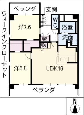 サニーサイド東山　Ｂ棟 間取り