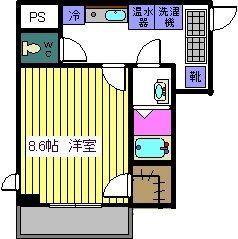 フィール城北 間取図8.6帖（○32号）