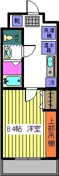 フィール城北 間取図8.4帖（南西向き）