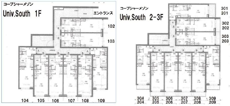 Univ.South 配置図
