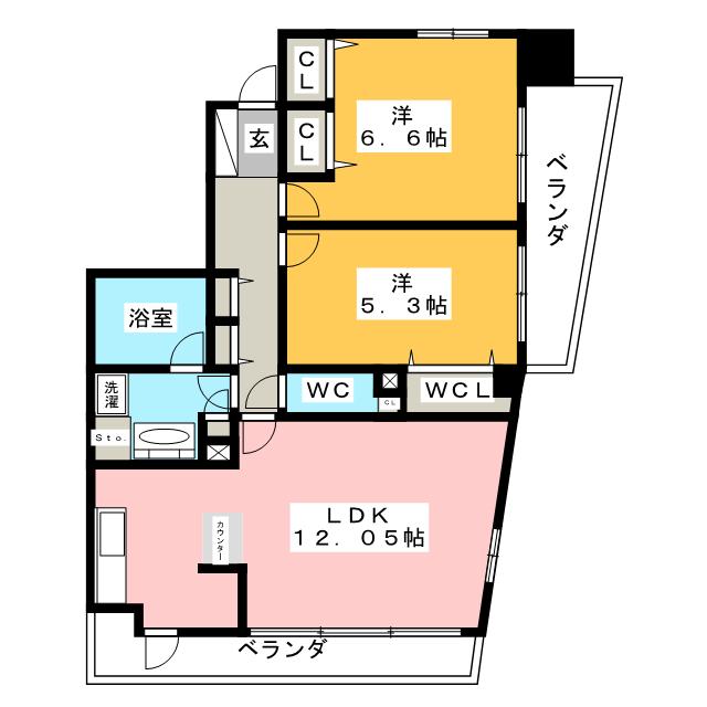 グラン・アベニュー鶴舞 間取り
